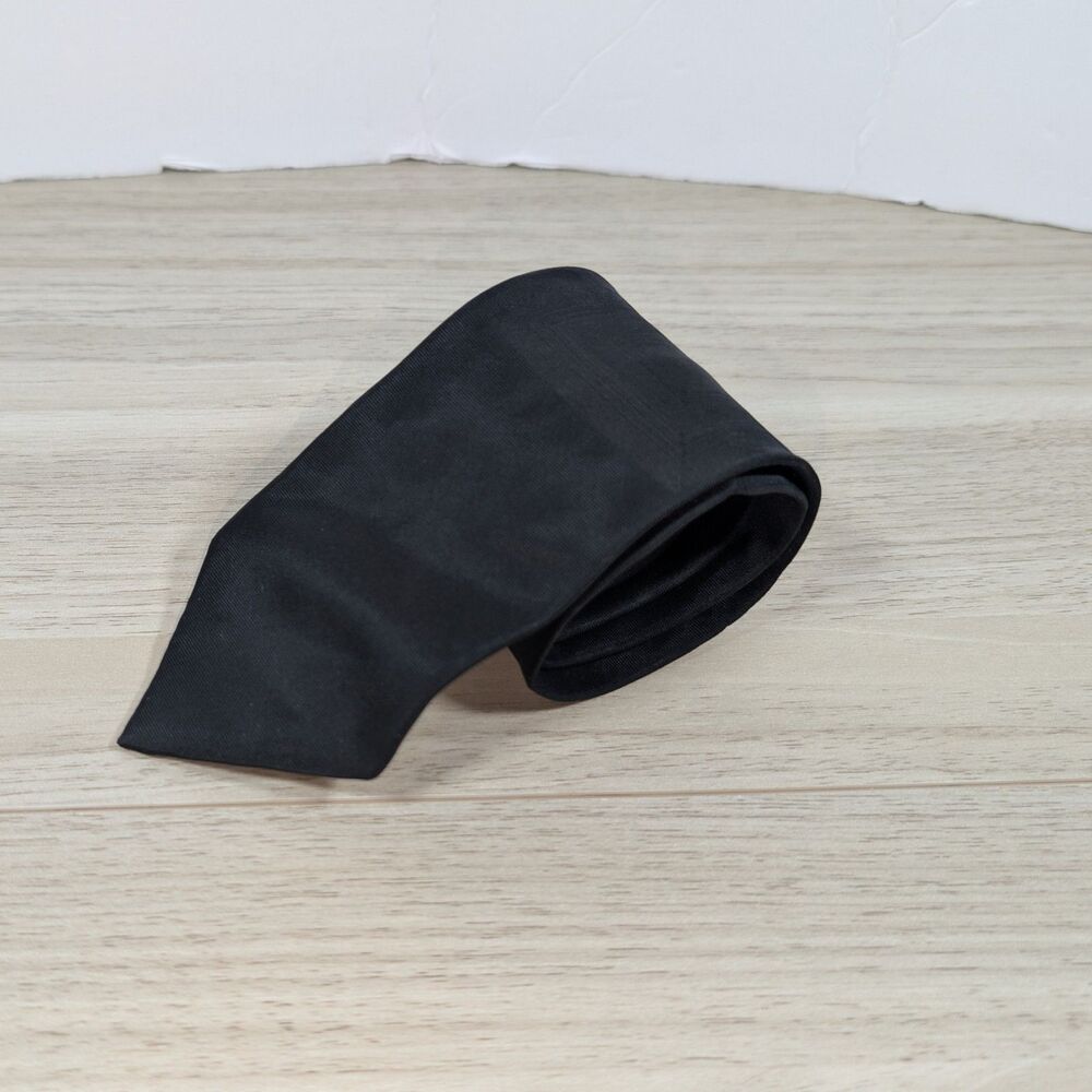 Towncraft Black Tie Classic Solid Mens Necktie Formal